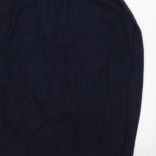 Zara Womens Blue Boat Neck Viscose Pullover Jumper Size S