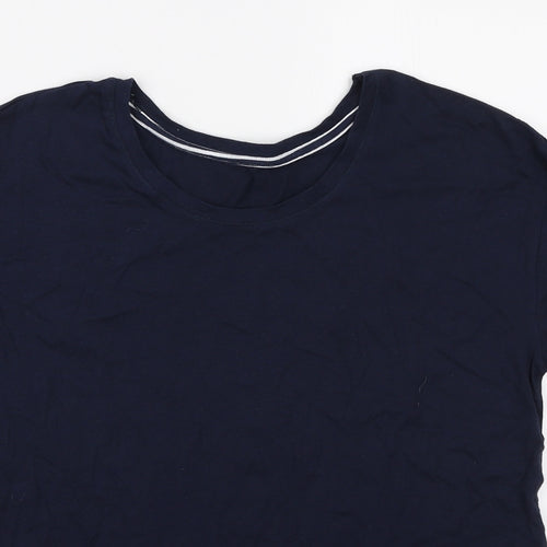 Marks and Spencer Womens Blue Cotton Basic T-Shirt Size S Round Neck