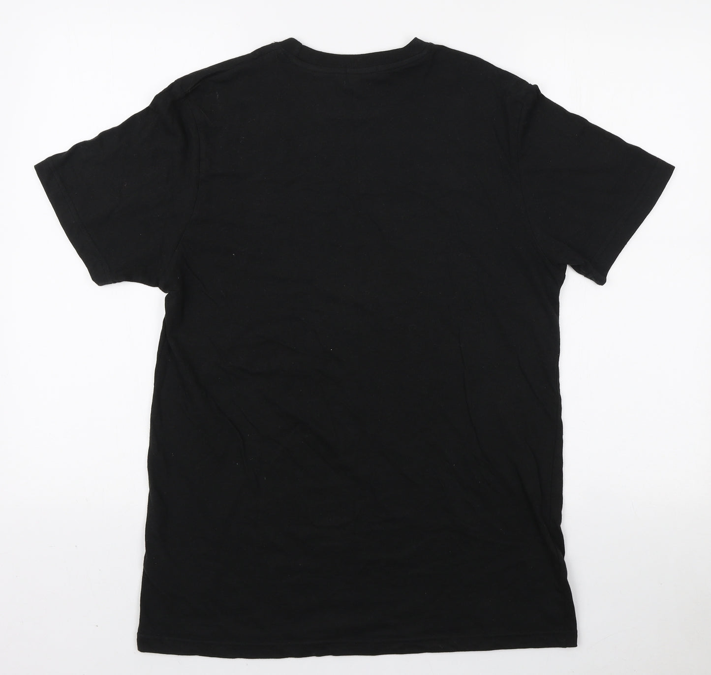 Boohoo Womens Black Cotton Basic T-Shirt Size 10 Round Neck - Woman