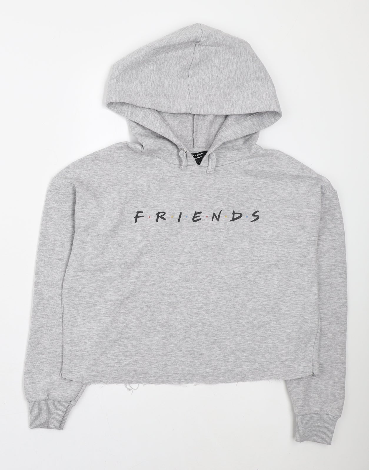 New Look Girls Grey Cotton Pullover Hoodie Size 12-13 Years Pullover - Friends