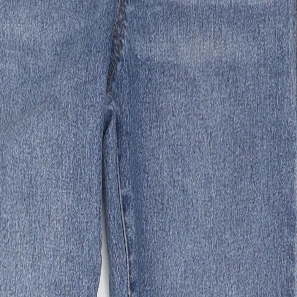 Denim & Co. Boys Blue Polyester Skinny Jeans Size 10-11 Years Regular Drawstring