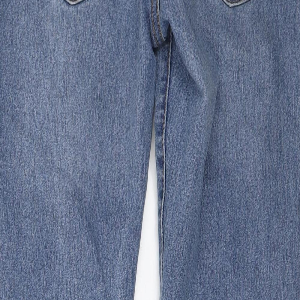 Denim & Co. Boys Blue Polyester Skinny Jeans Size 10-11 Years Regular Drawstring