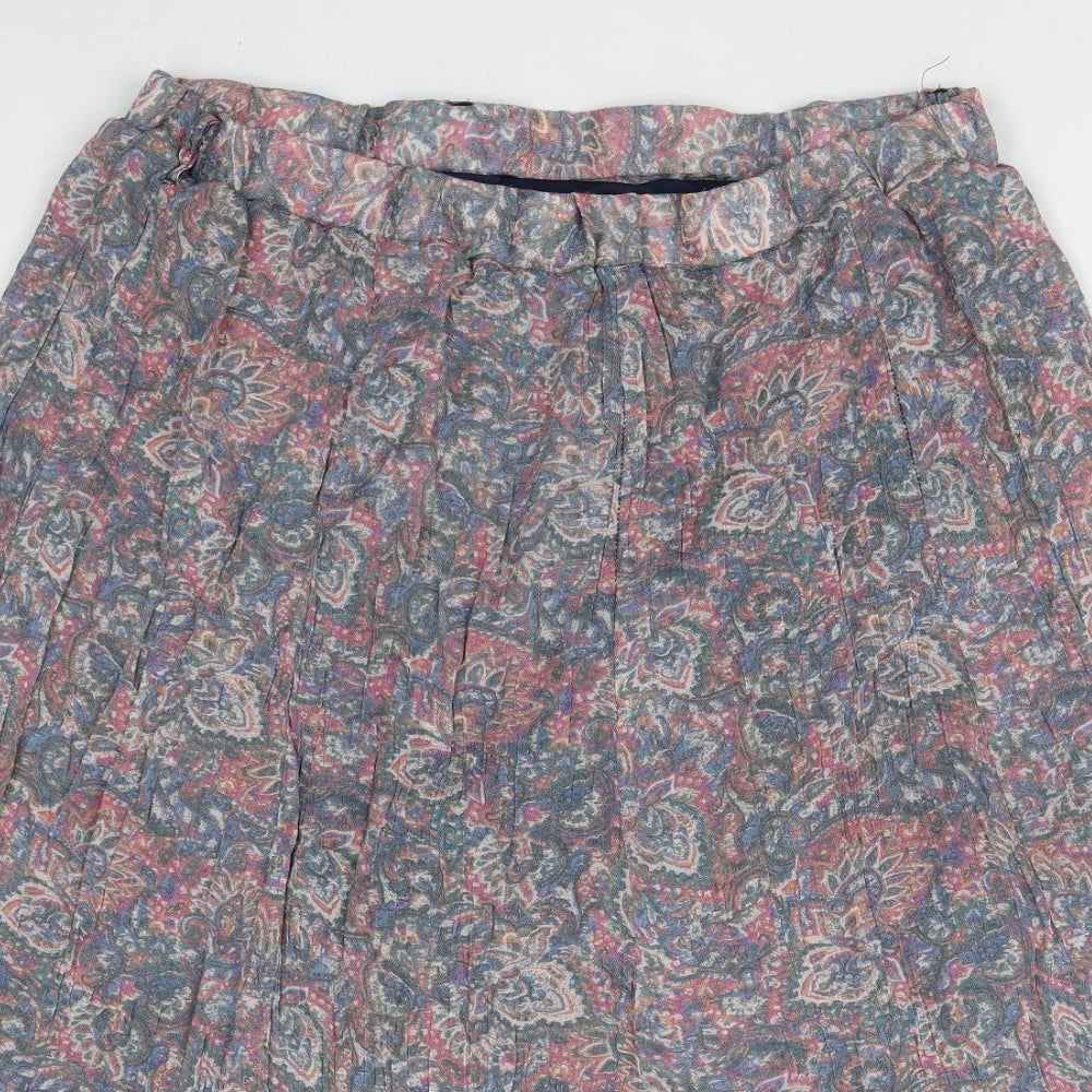 Klass Womens Multicoloured Geometric Polyester A-Line Skirt Size 22