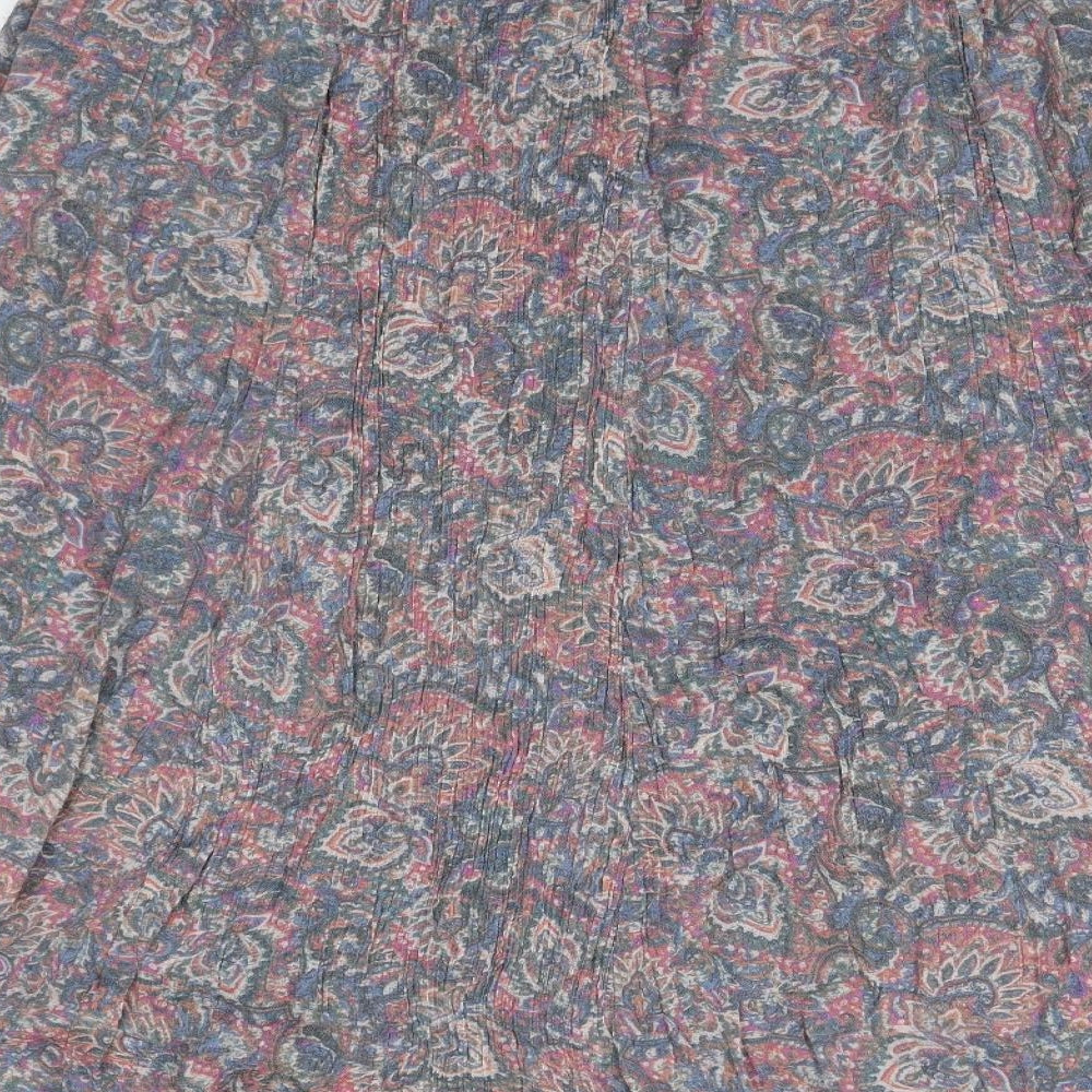 Klass Womens Multicoloured Geometric Polyester A-Line Skirt Size 22