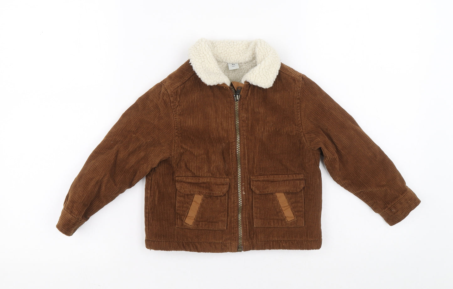 TU Boys Brown Jacket Size 2-3 Years Zip