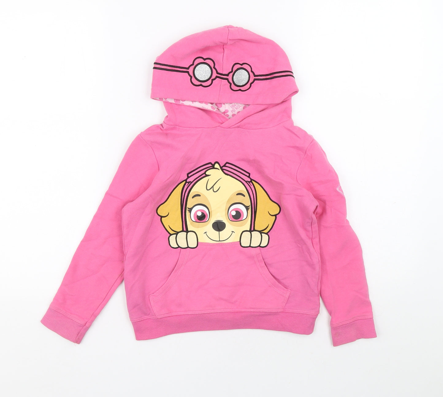 George Girls Pink 100% Cotton Pullover Hoodie Size 6-7 Years Pullover - Paw patrol