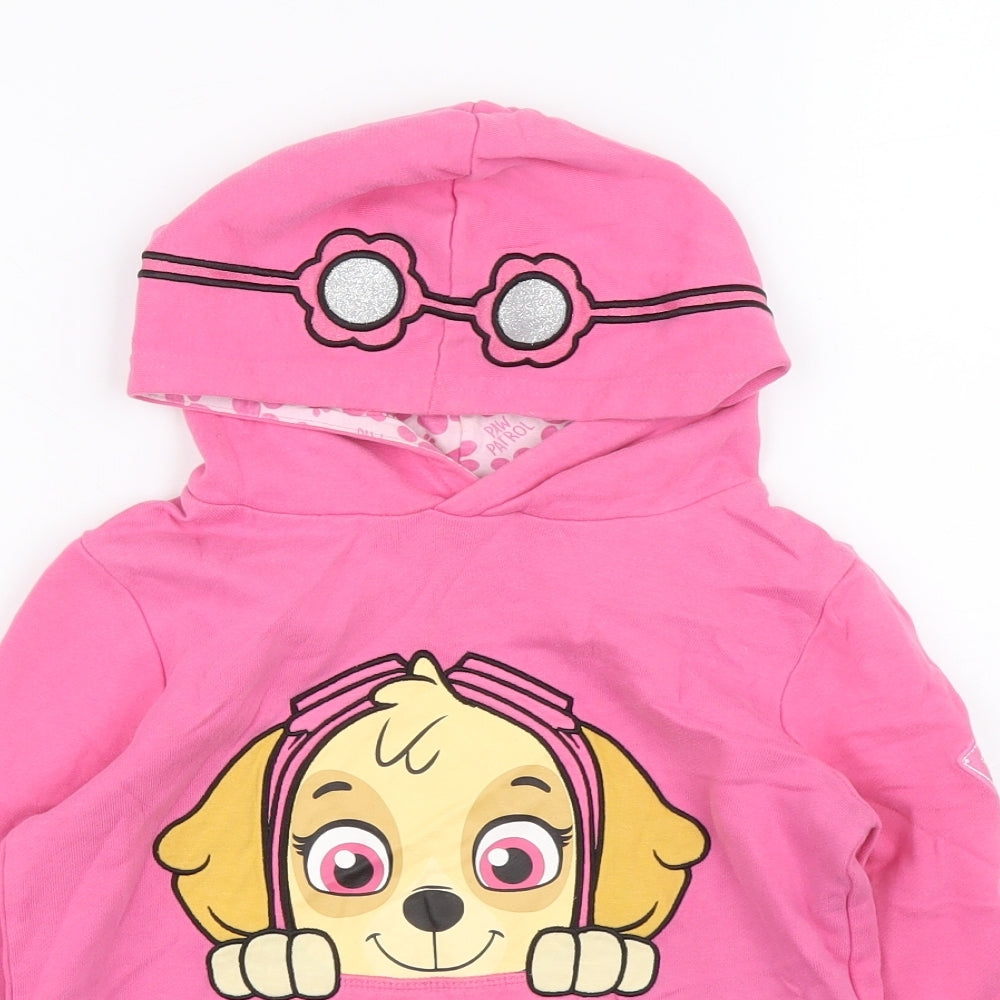 George Girls Pink 100% Cotton Pullover Hoodie Size 6-7 Years Pullover - Paw patrol