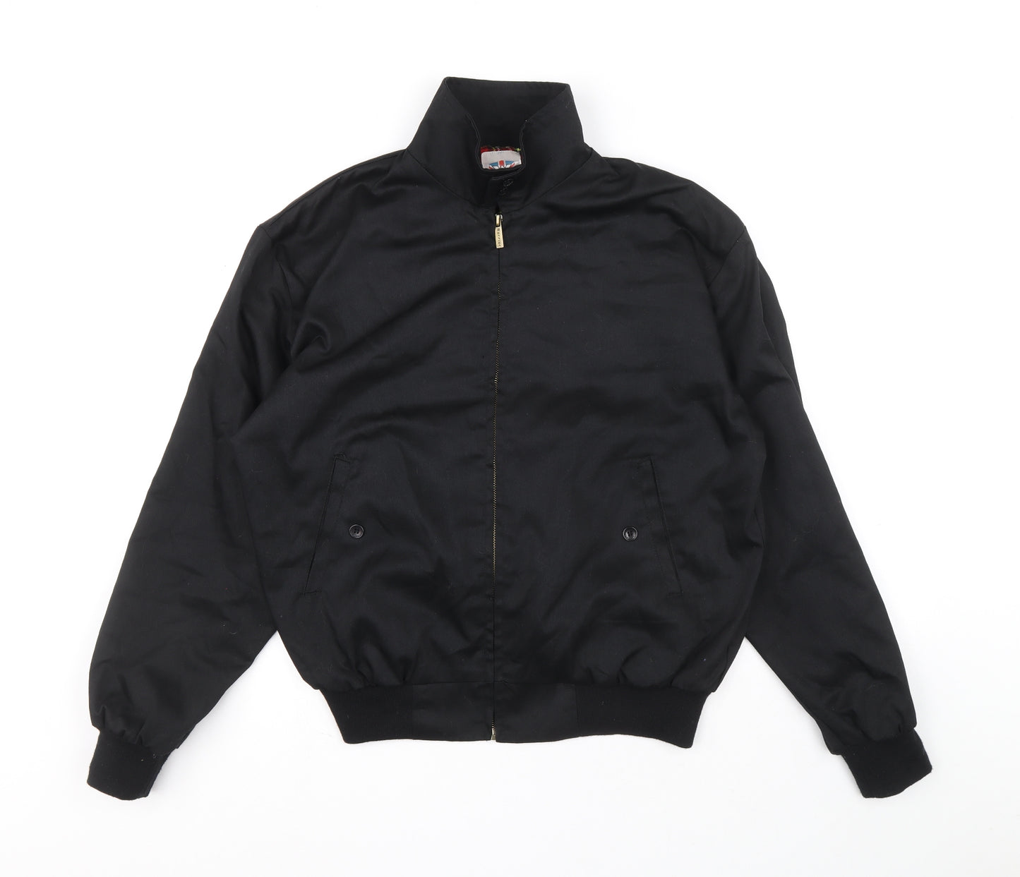HAJA Mens Black Bomber Jacket Jacket Size M Zip