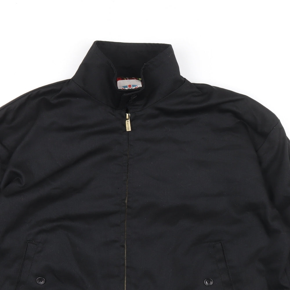 HAJA Mens Black Bomber Jacket Jacket Size M Zip