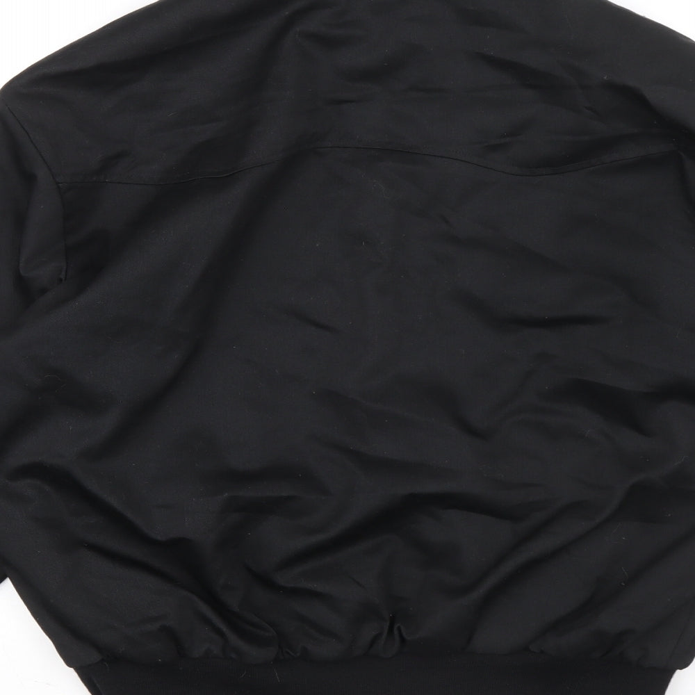 HAJA Mens Black Bomber Jacket Jacket Size M Zip