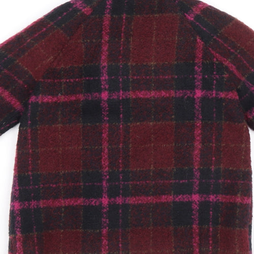 NEXT Girls Pink Plaid Overcoat Coat Size 2-3 Years Button