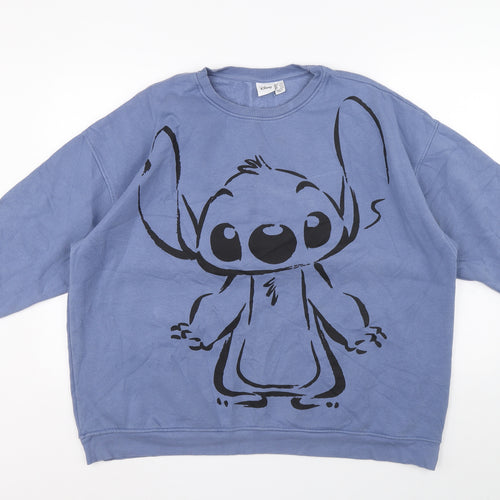 Disney Mens Blue Cotton Pullover Sweatshirt Size XL - Lilo & Stitch