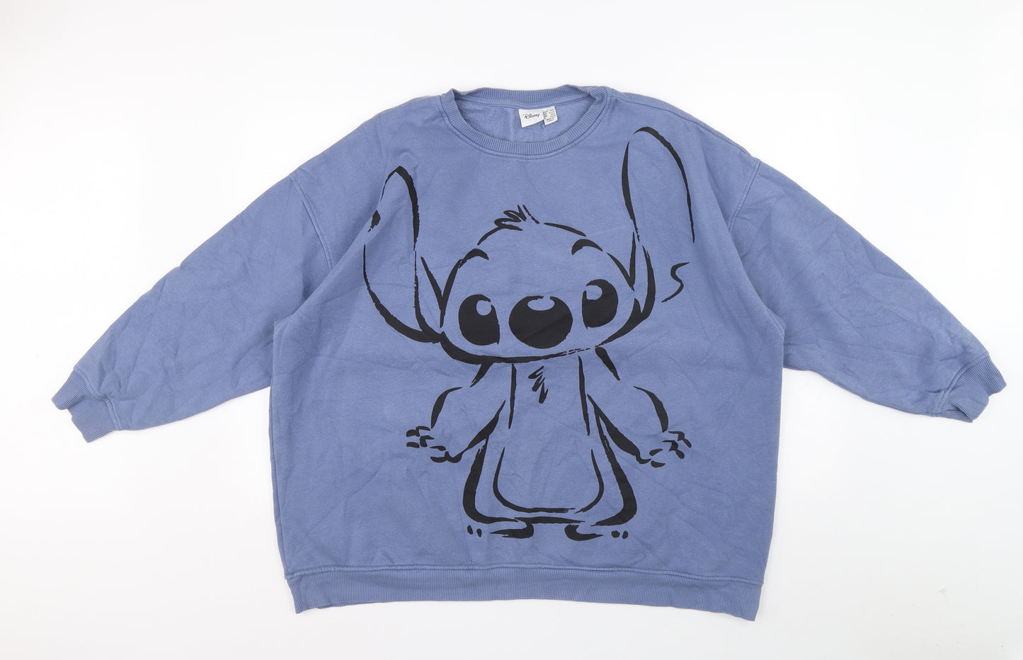 Disney Mens Blue Cotton Pullover Sweatshirt Size XL - Lilo & Stitch