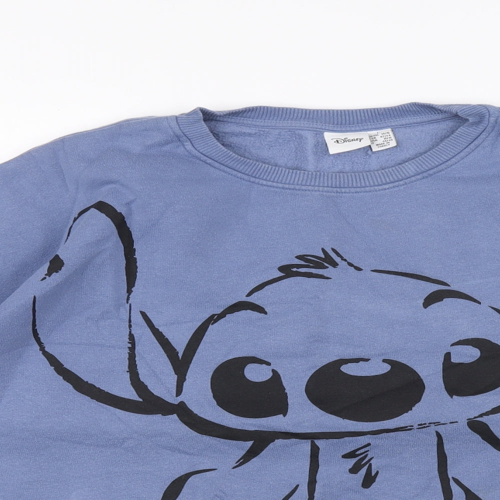 Disney Mens Blue Cotton Pullover Sweatshirt Size XL - Lilo & Stitch