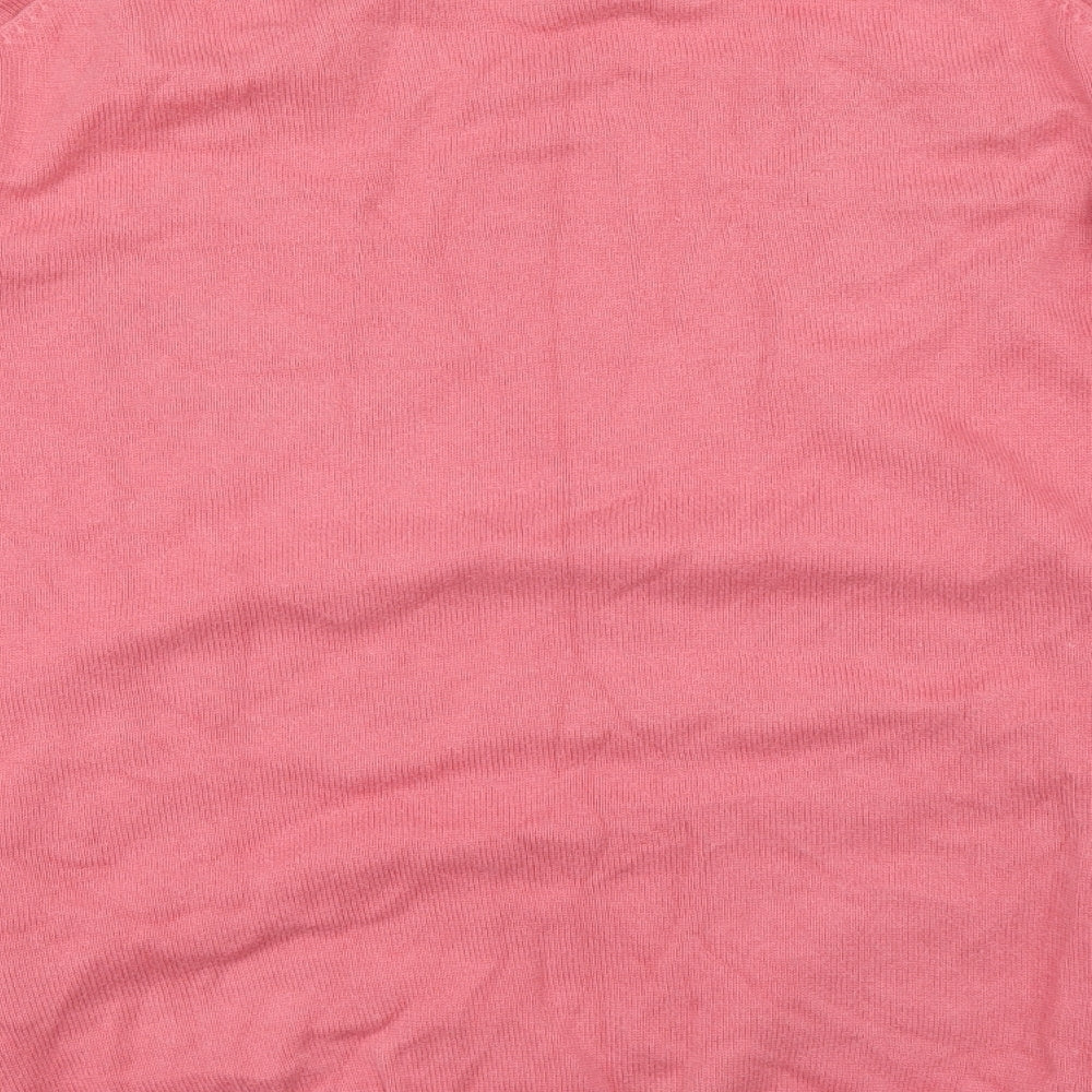 Blue Harbour Mens Pink V-Neck Cotton Pullover Jumper Size XL