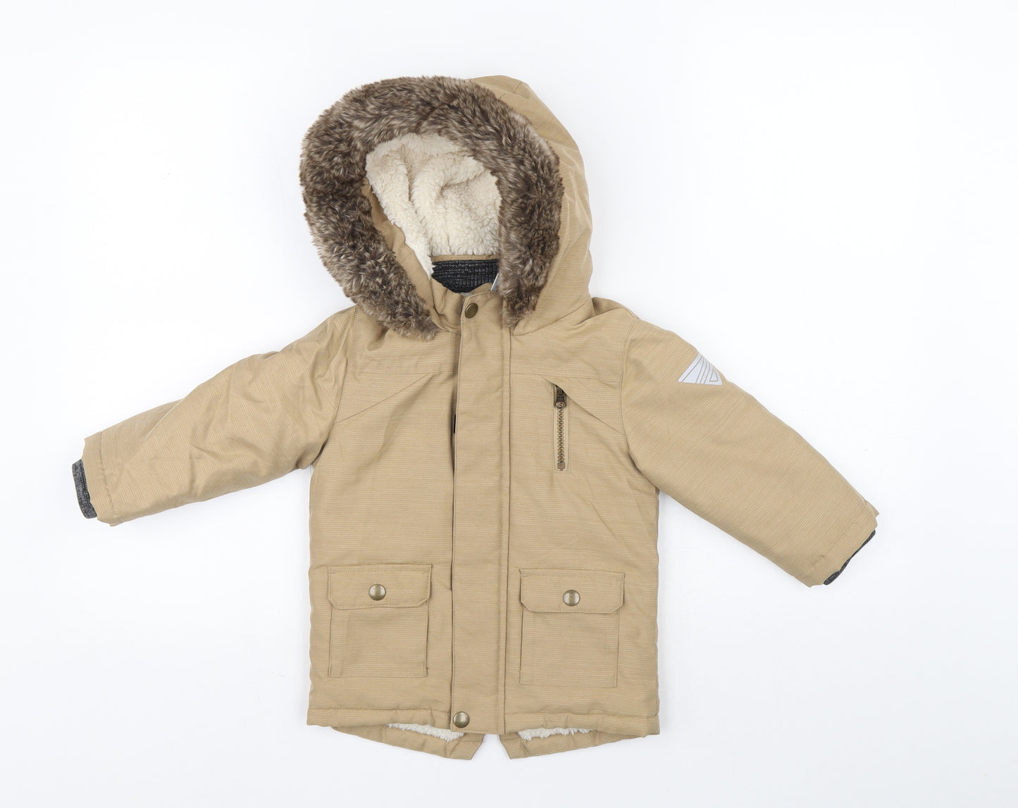 Primark Boys Beige Jacket Coat Size 12-18 Months Zip