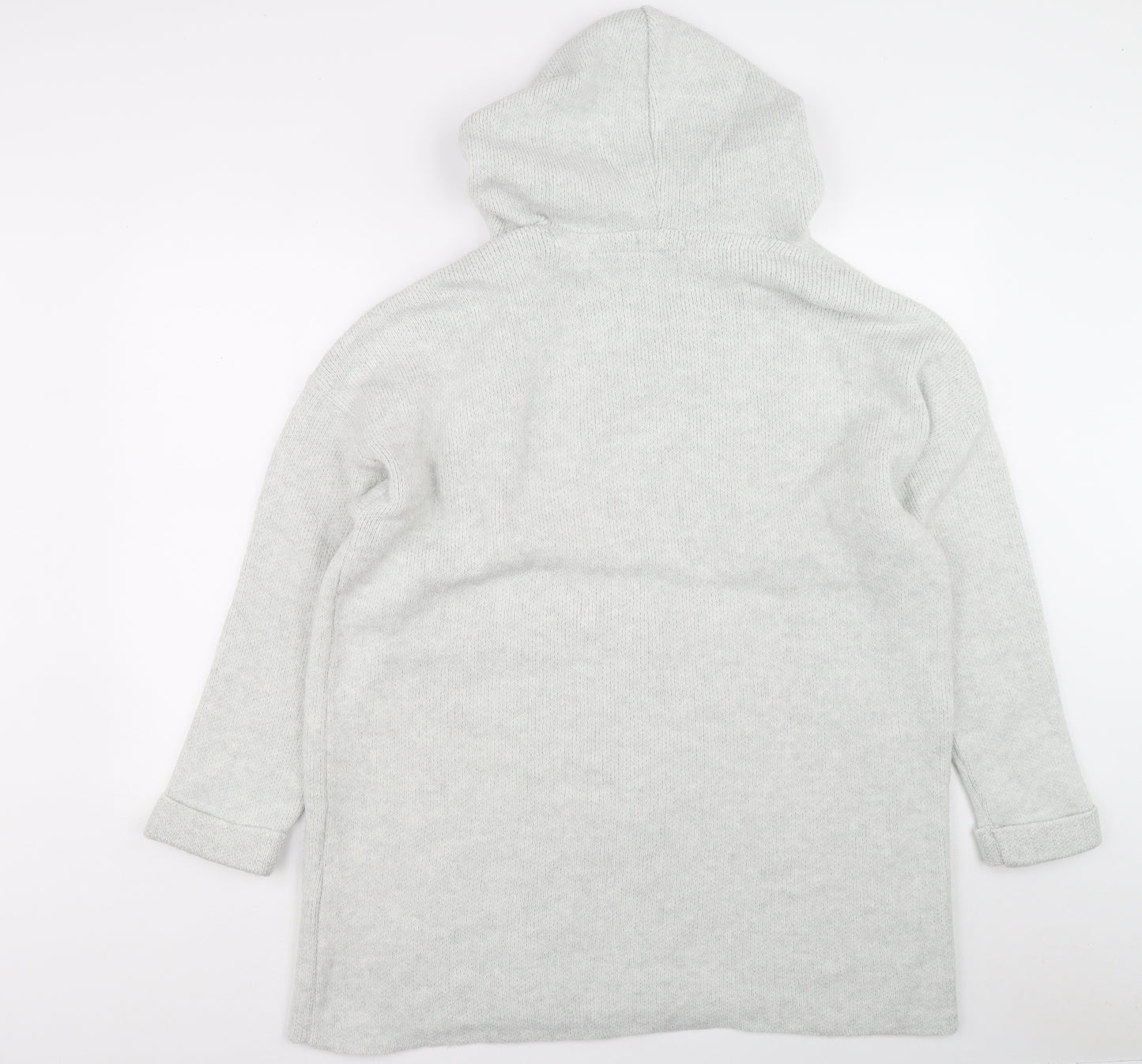 TU Womens Grey V-Neck Polyester Cardigan Jumper Size L