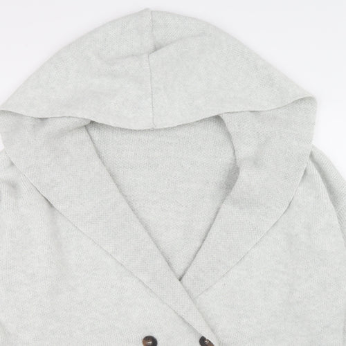 TU Womens Grey V-Neck Polyester Cardigan Jumper Size L