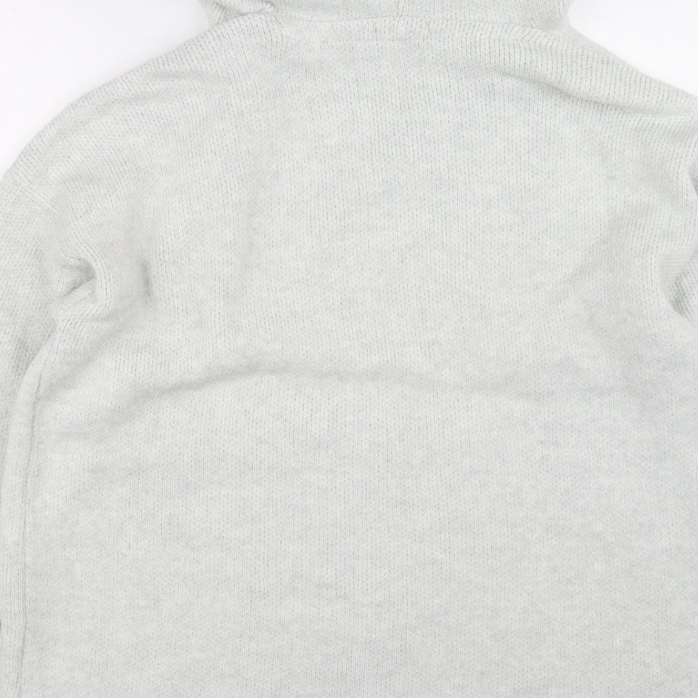 TU Womens Grey V-Neck Polyester Cardigan Jumper Size L