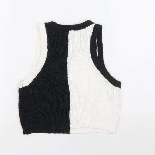 Divided Womens Black Round Neck Polyester Pullover Jumper Size S