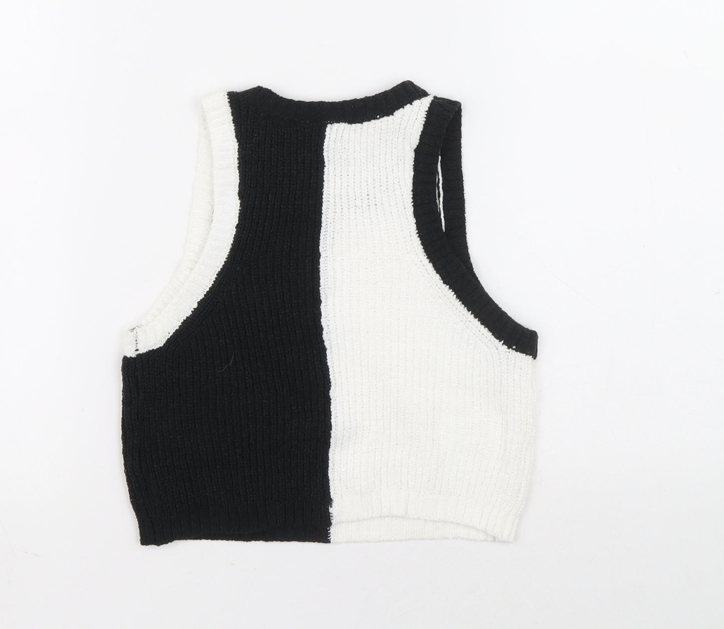 Divided Womens Black Round Neck Polyester Pullover Jumper Size S