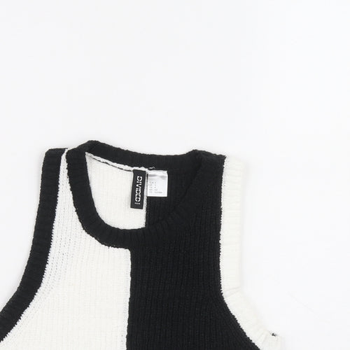 Divided Womens Black Round Neck Polyester Pullover Jumper Size S
