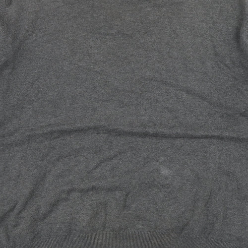Blue Harbour Mens Grey V-Neck Argyle/Diamond Cotton Pullover Jumper Size XL
