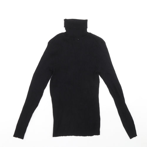 Primark Womens Black Roll Neck Viscose Pullover Jumper Size M