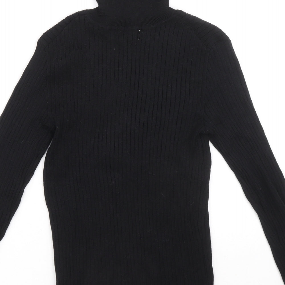 Primark Womens Black Roll Neck Viscose Pullover Jumper Size M
