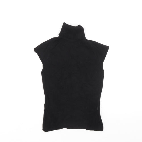 NAF NAF Womens Black Roll Neck Polyester Vest Jumper Size S - Ribbed detail