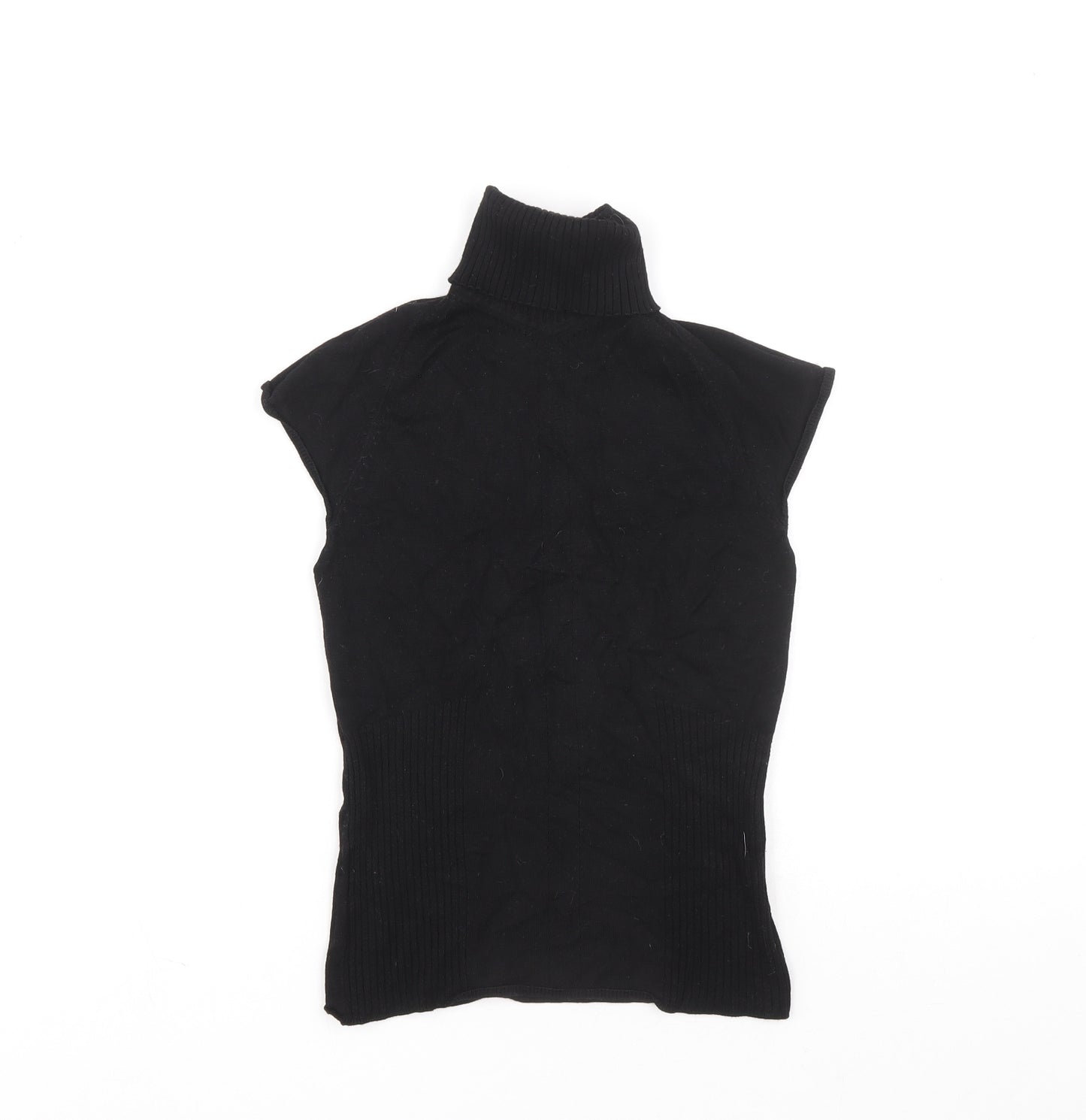 NAF NAF Womens Black Roll Neck Polyester Vest Jumper Size S - Ribbed detail