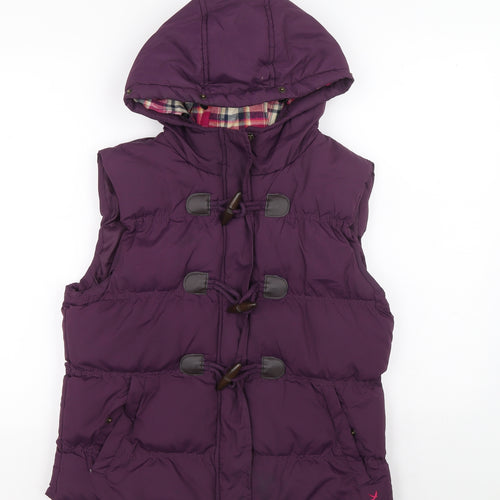 Denim & Co. Womens Purple Gilet Coat Size 14 Zip