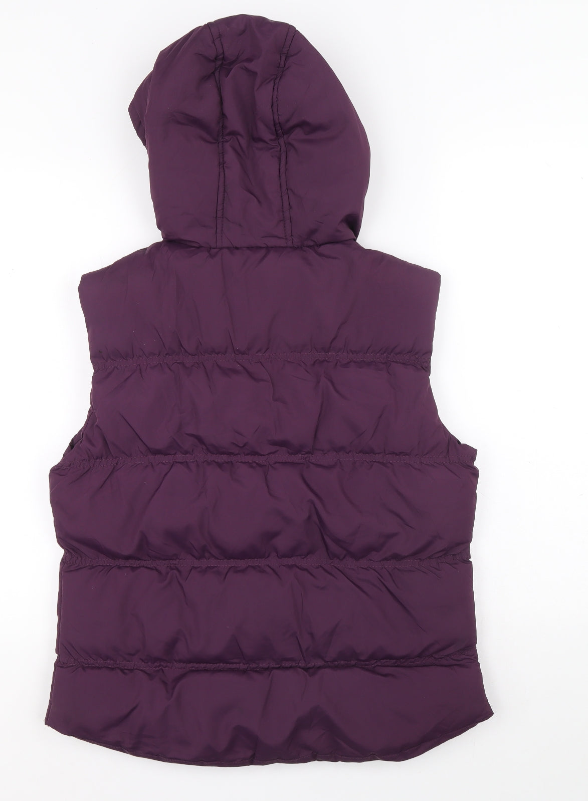 Denim & Co. Womens Purple Gilet Coat Size 14 Zip
