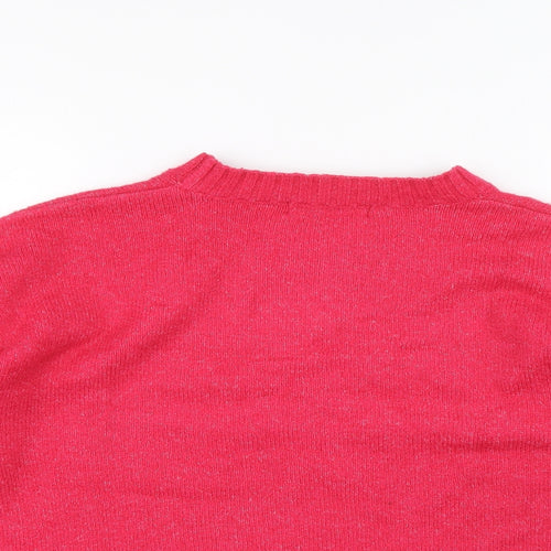 Marks and Spencer Womens Pink Round Neck Acrylic Pullover Jumper Size L