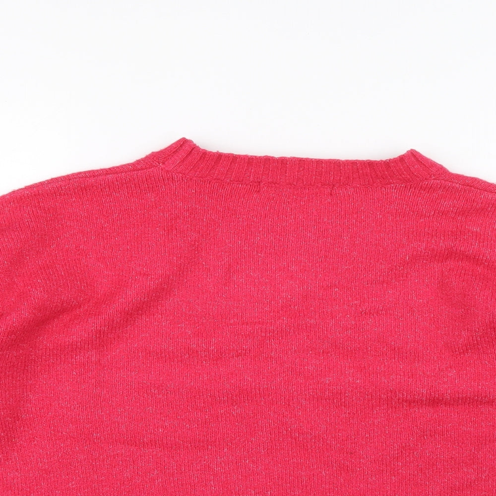 Marks and Spencer Womens Pink Round Neck Acrylic Pullover Jumper Size L