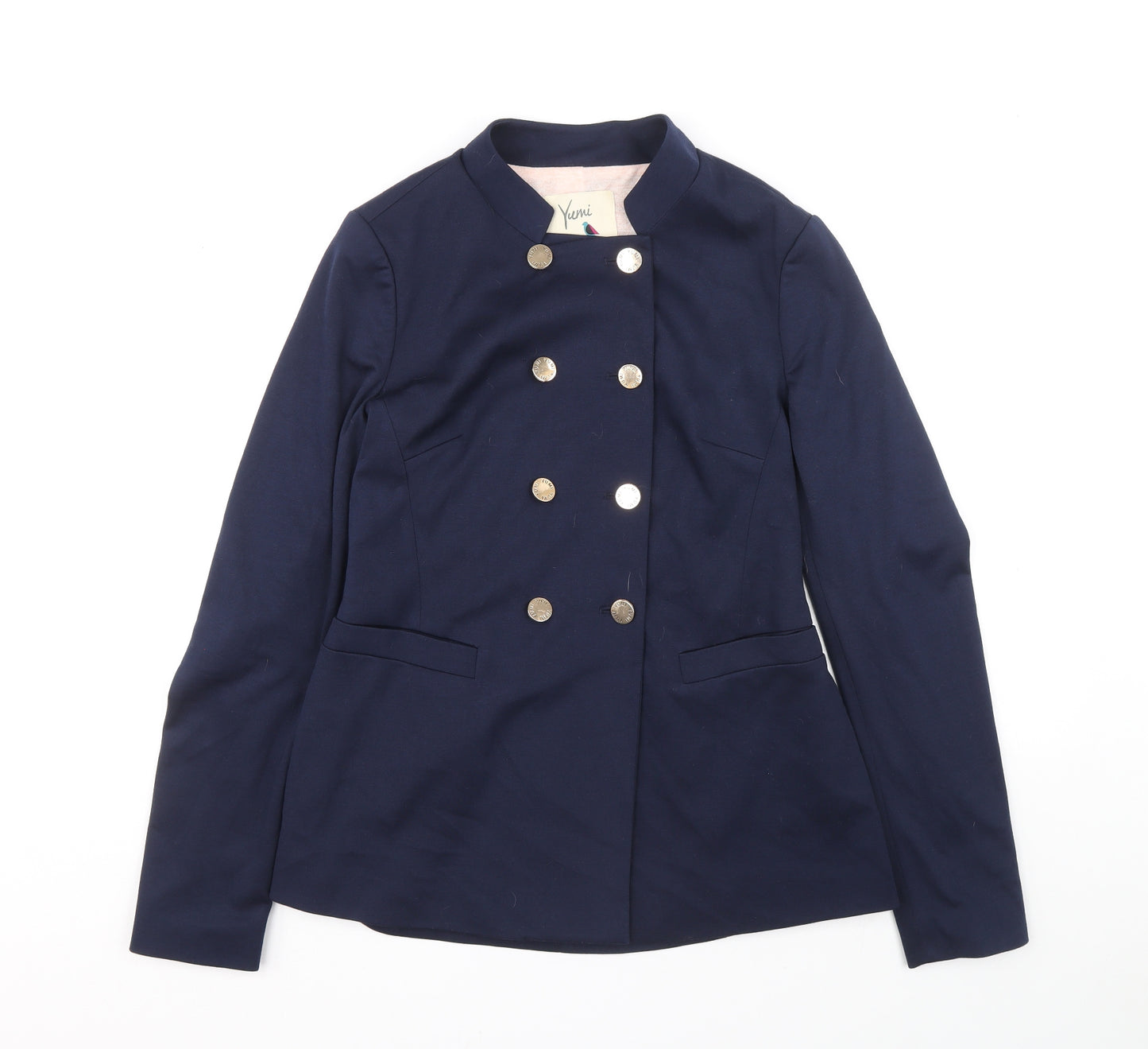 Yumi Womens Blue Jacket Blazer Size 10 Button