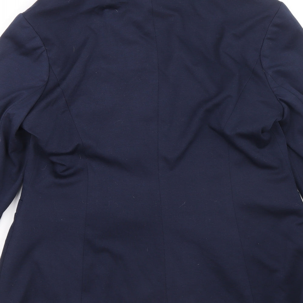 Yumi Womens Blue Jacket Blazer Size 10 Button