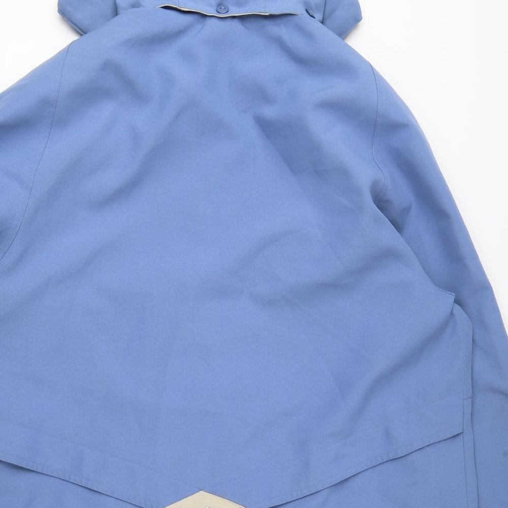 David Parry Womens Blue Rain Coat Coat Size 20 Snap