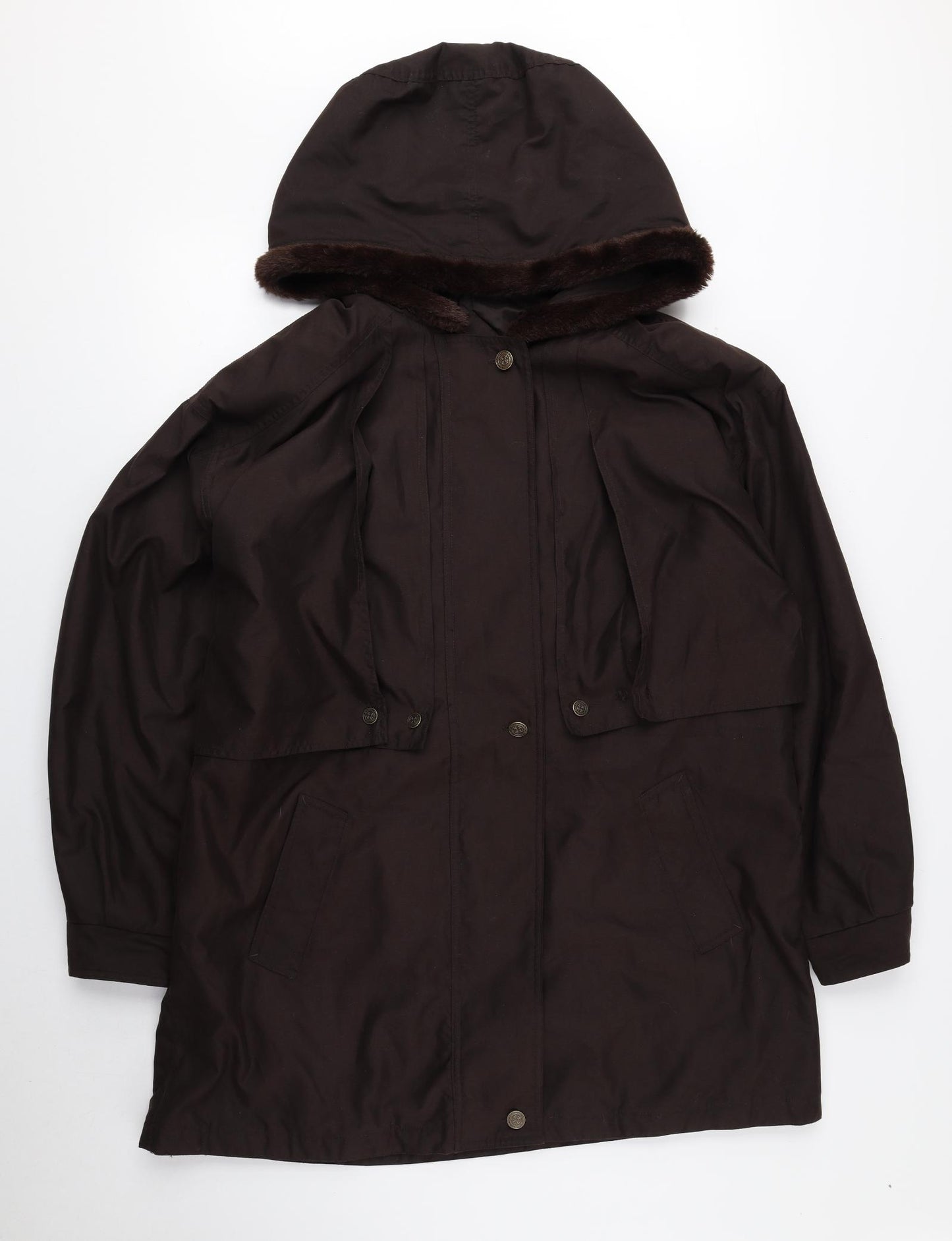 Mackays Womens Brown Overcoat Coat Size L Zip