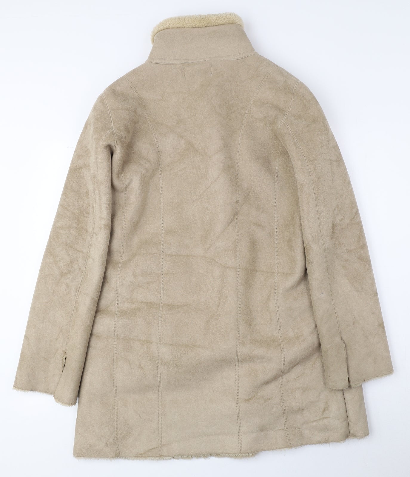 Wallis Womens Beige Pea Coat Coat Size S Toggle