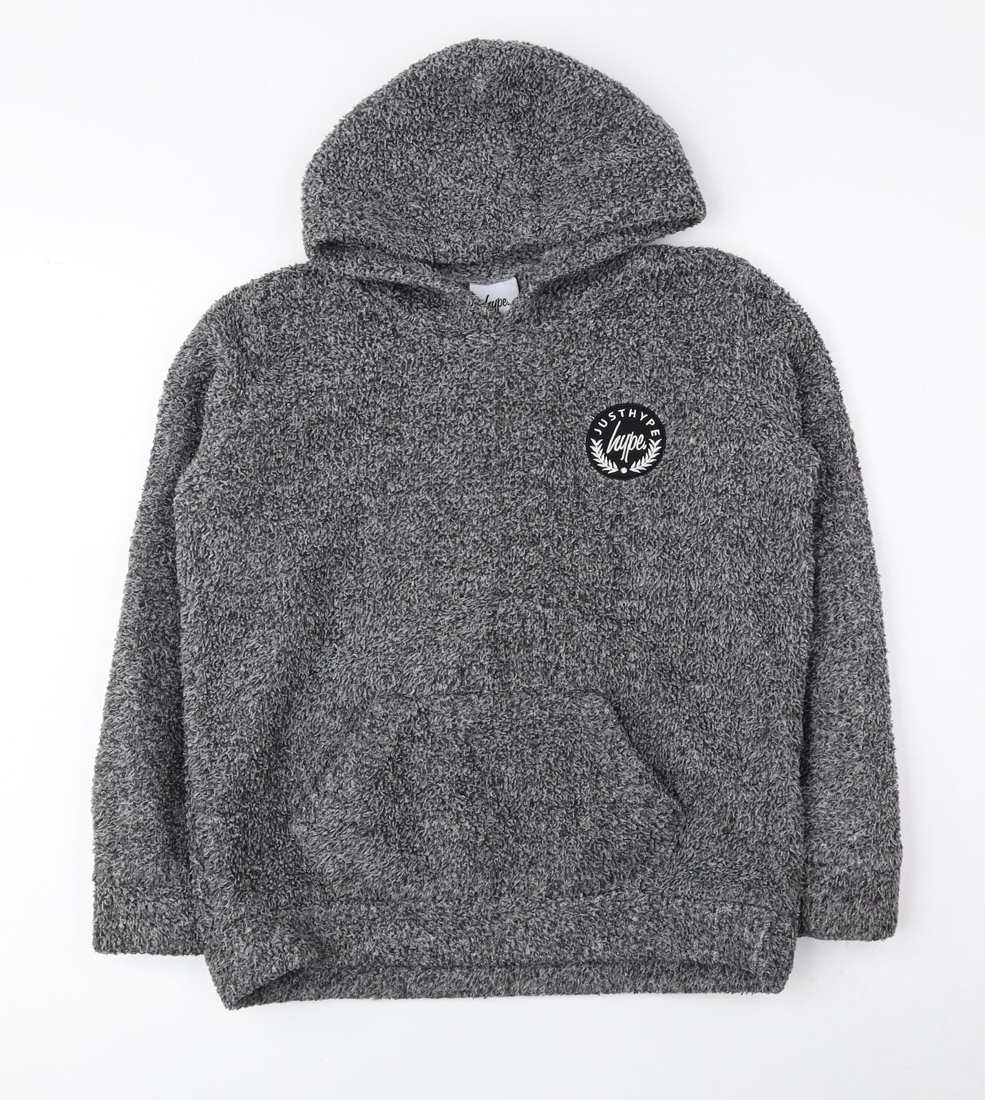 Hype Boys Grey Polyester Pullover Hoodie Size 11-12 Years Pullover