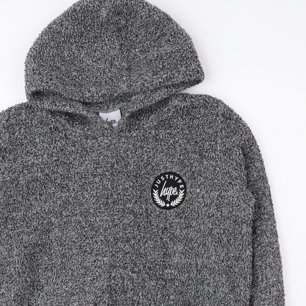 Hype Boys Grey Polyester Pullover Hoodie Size 11-12 Years Pullover