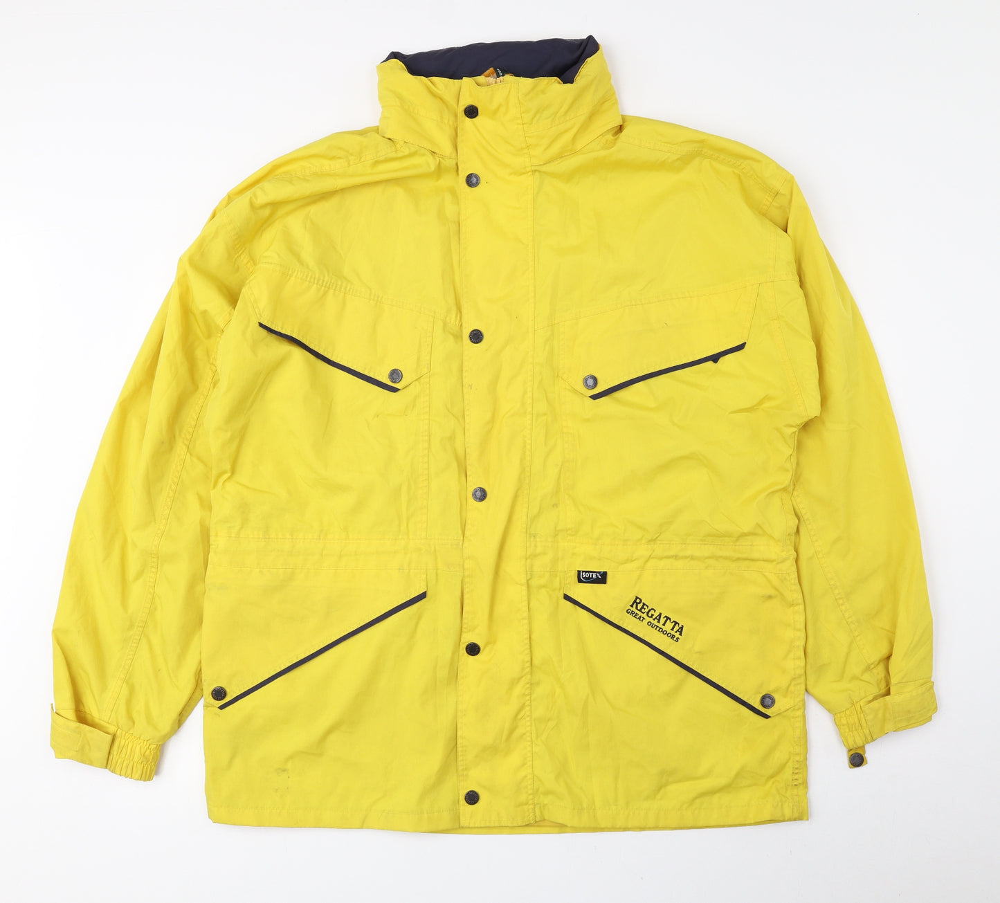 Regatta Mens Yellow Rain Coat Coat Size M Snap