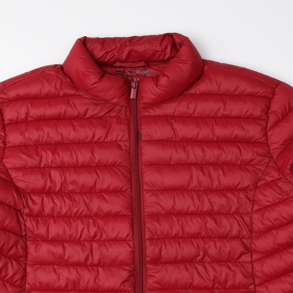 Primark Womens Red Quilted Coat Size XL Zip
