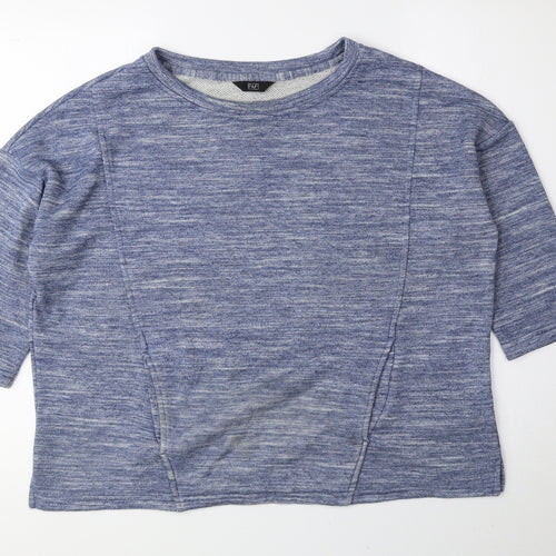 F&F Womens Blue Boat Neck Polyester Pullover Jumper Size 14