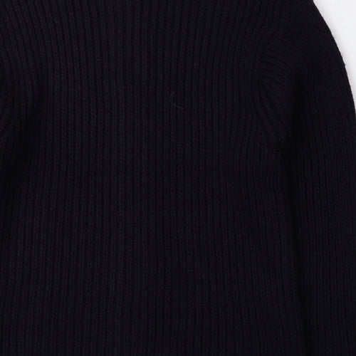 Neutral Territory Mens Blue Collared Acrylic Cardigan Jumper Size S