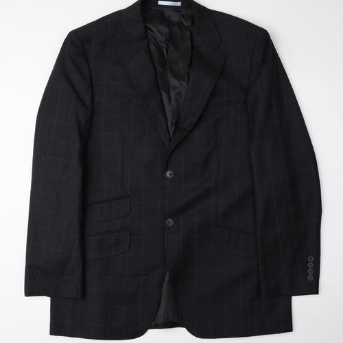 NEXT Mens Grey Check Wool Jacket Suit Jacket Size 44