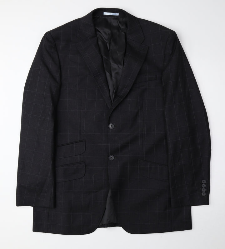 NEXT Mens Grey Check Wool Jacket Suit Jacket Size 44