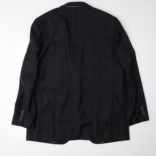NEXT Mens Grey Check Wool Jacket Suit Jacket Size 44
