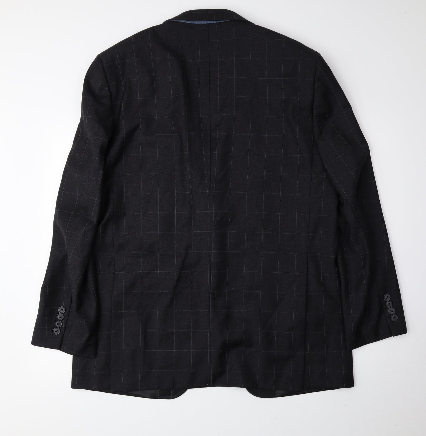 NEXT Mens Grey Check Wool Jacket Suit Jacket Size 44